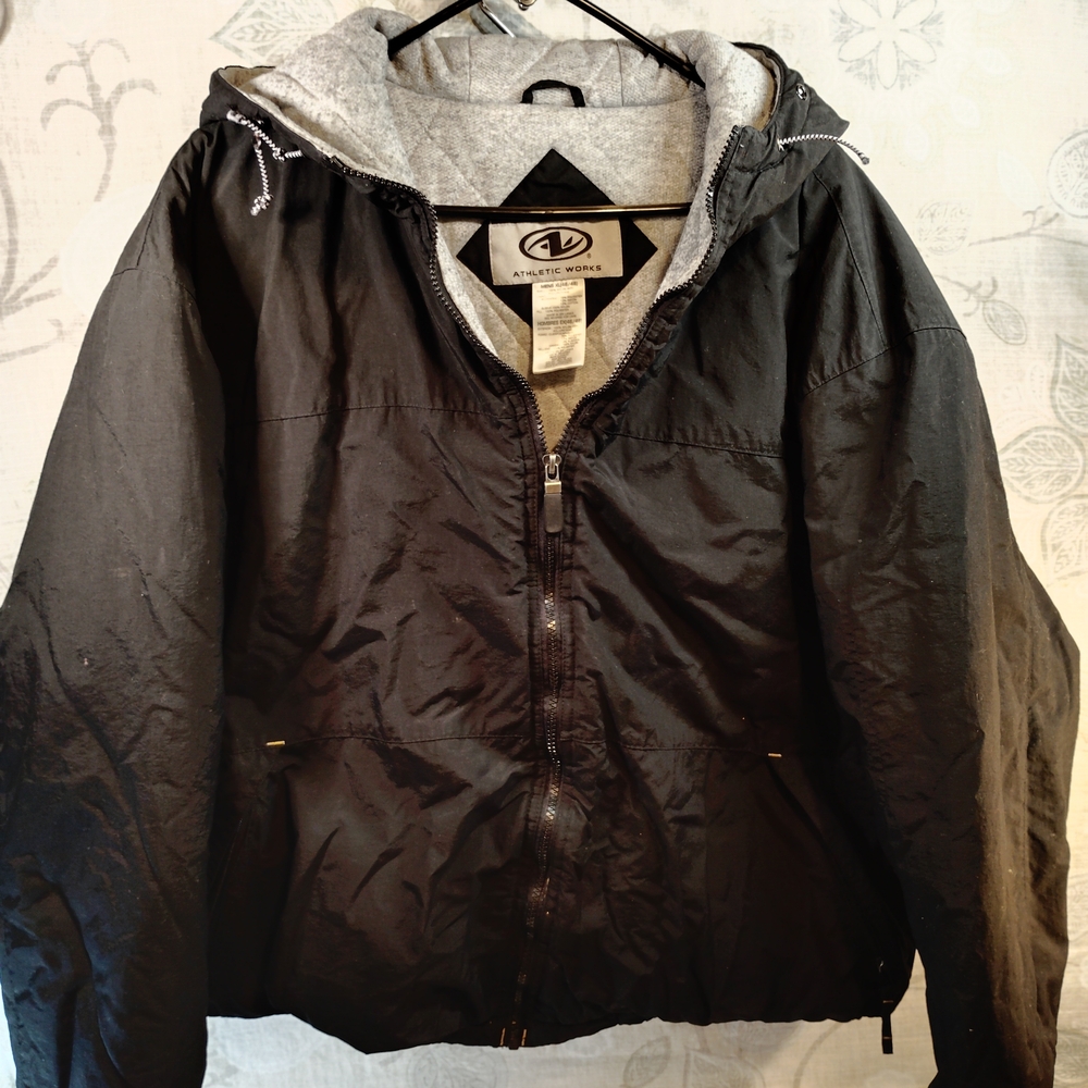 Men's Athletic Works Black and Gray Puffer Jacket
